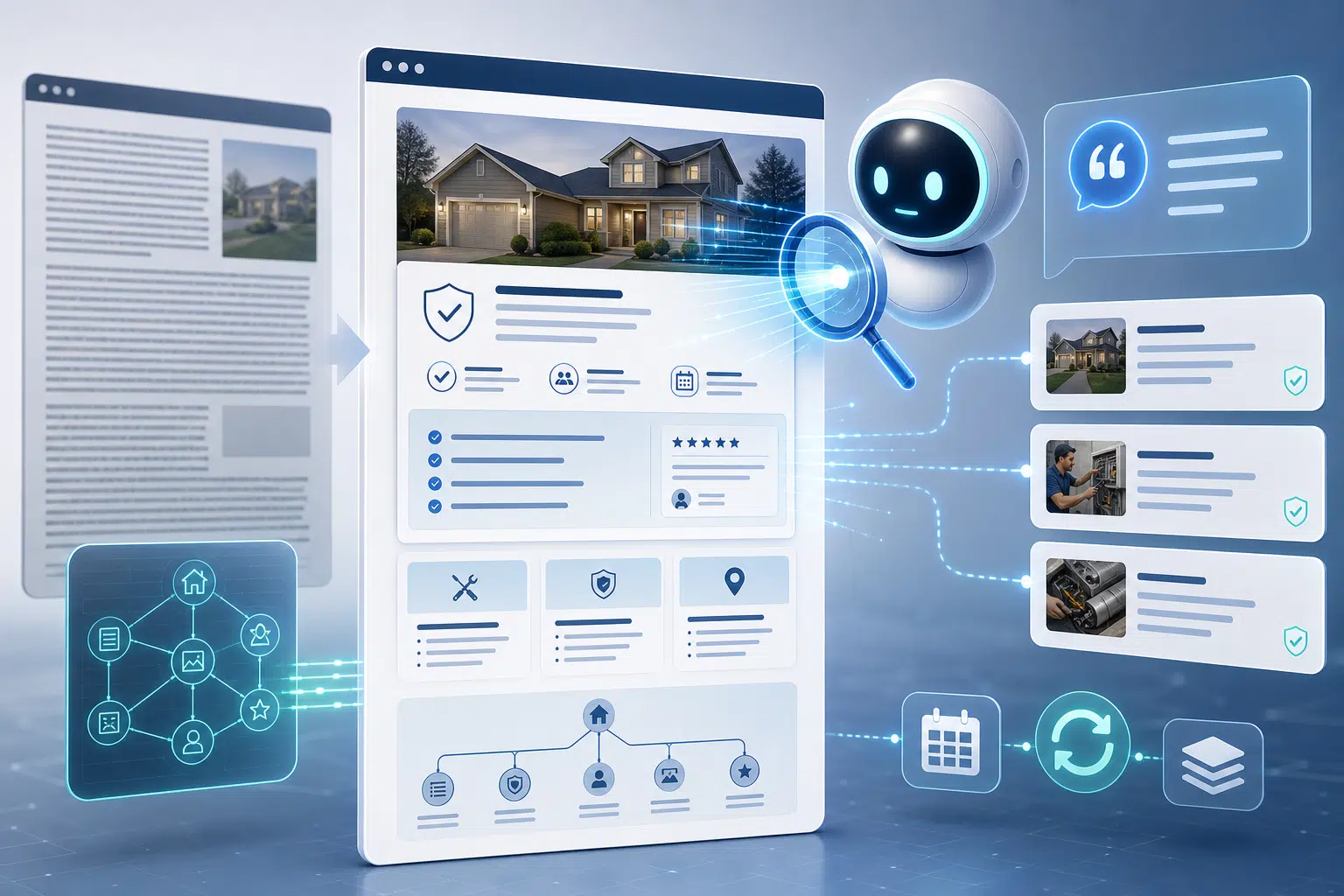 AI reviews a home listing and related service records for verification